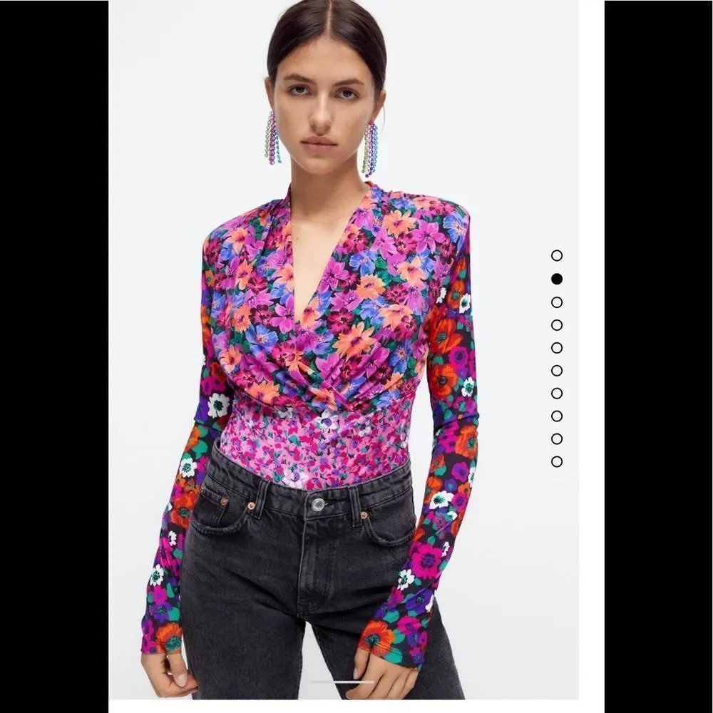 Zara floral cropped top - Picture 3 of 6